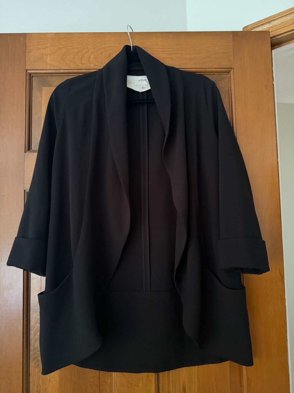 Wilfred Draped Black Blazer- Women